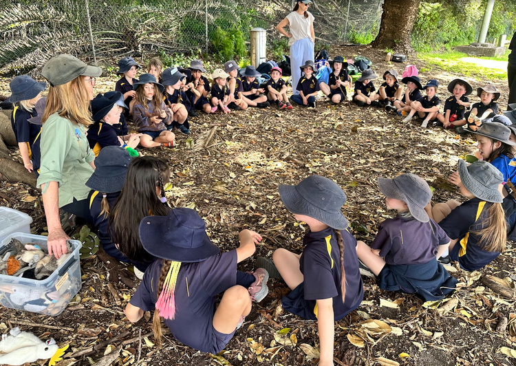 students enjoying the what's alive black beach excursion.